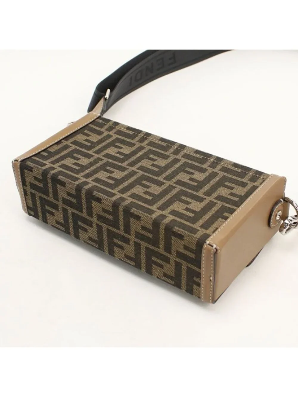 Fendi Soft Trunk 2-Way Baguette Handbag Jacquard